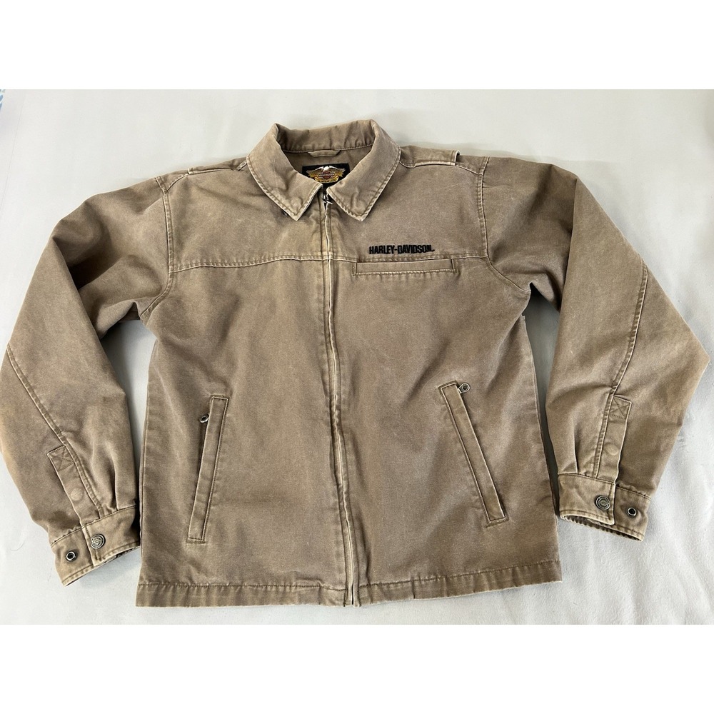 Vintage Harley Davidson Detroit Nylon Lined‎ Work Jacket Y2K Sz Médium Denim